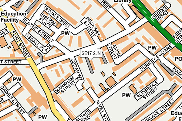 SE17 2JN map - OS OpenMap – Local (Ordnance Survey)