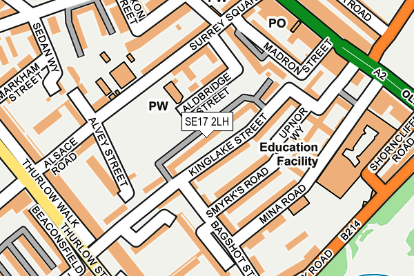 SE17 2LH map - OS OpenMap – Local (Ordnance Survey)