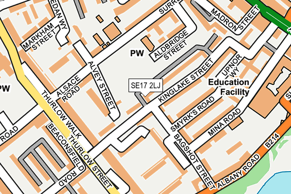 SE17 2LJ map - OS OpenMap – Local (Ordnance Survey)
