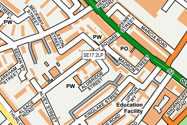 SE17 2LP map - OS OpenMap – Local (Ordnance Survey)