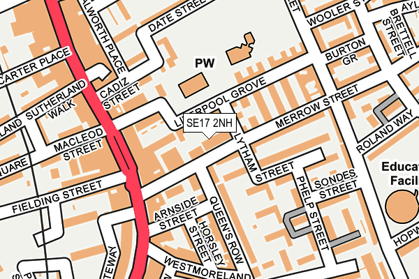 SE17 2NH map - OS OpenMap – Local (Ordnance Survey)