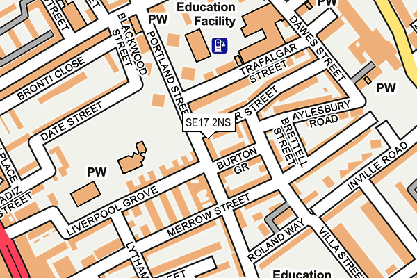 SE17 2NS map - OS OpenMap – Local (Ordnance Survey)