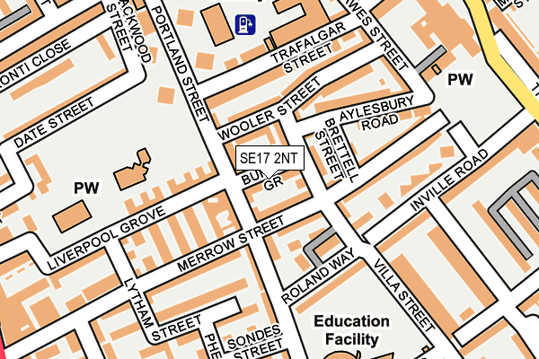 SE17 2NT map - OS OpenMap – Local (Ordnance Survey)