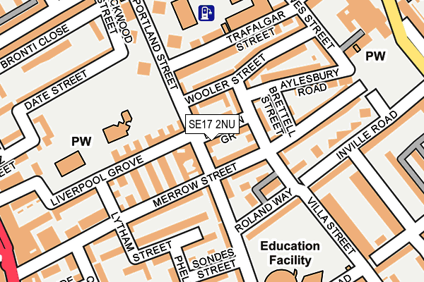 SE17 2NU map - OS OpenMap – Local (Ordnance Survey)