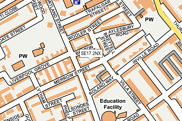 SE17 2NX map - OS OpenMap – Local (Ordnance Survey)