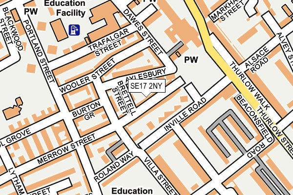 SE17 2NY map - OS OpenMap – Local (Ordnance Survey)
