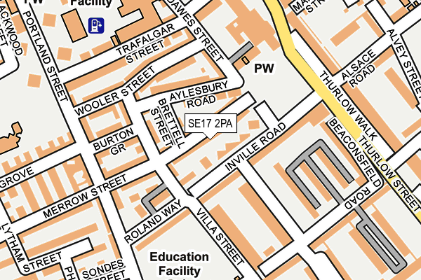 SE17 2PA map - OS OpenMap – Local (Ordnance Survey)