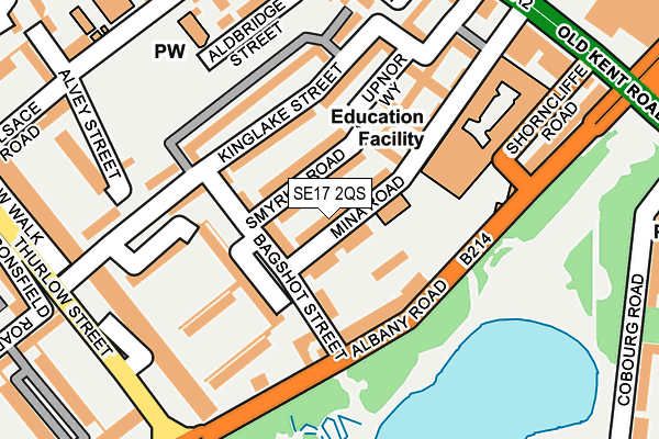 SE17 2QS map - OS OpenMap – Local (Ordnance Survey)