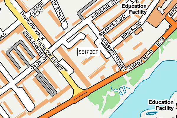 SE17 2QT map - OS OpenMap – Local (Ordnance Survey)