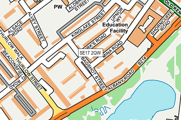 SE17 2QW map - OS OpenMap – Local (Ordnance Survey)