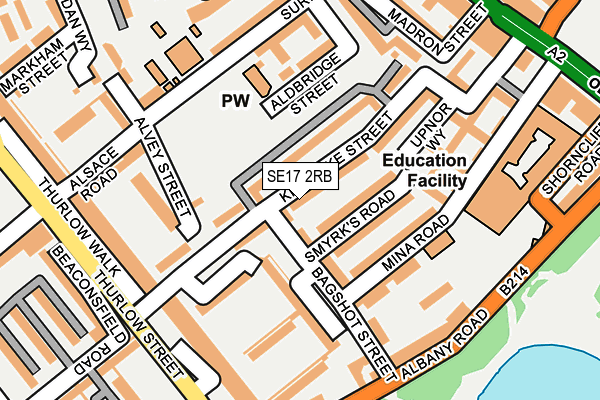 SE17 2RB map - OS OpenMap – Local (Ordnance Survey)
