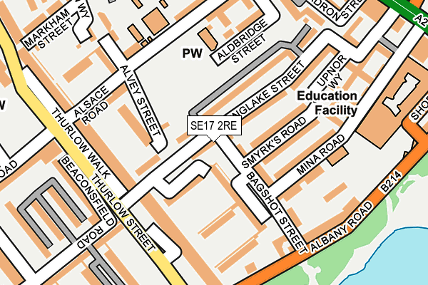 SE17 2RE map - OS OpenMap – Local (Ordnance Survey)