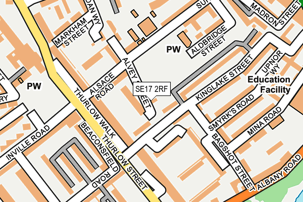 SE17 2RF map - OS OpenMap – Local (Ordnance Survey)