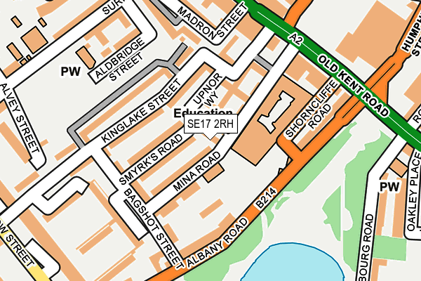 SE17 2RH map - OS OpenMap – Local (Ordnance Survey)