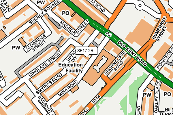 SE17 2RL map - OS OpenMap – Local (Ordnance Survey)