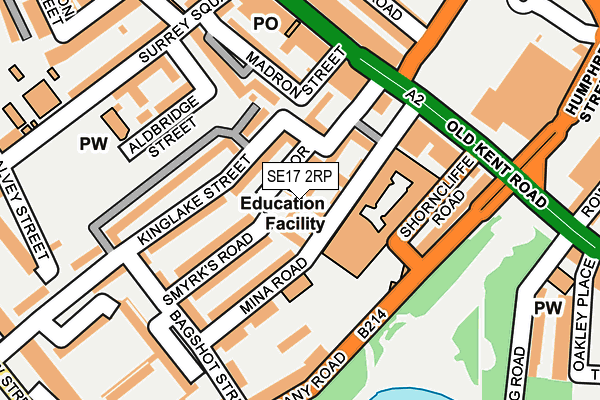 SE17 2RP map - OS OpenMap – Local (Ordnance Survey)