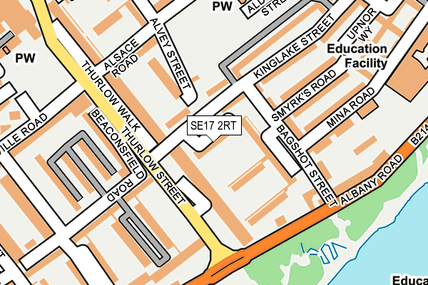 SE17 2RT map - OS OpenMap – Local (Ordnance Survey)