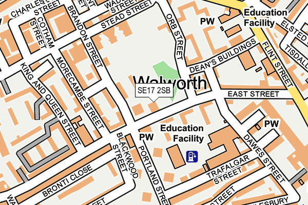 SE17 2SB map - OS OpenMap – Local (Ordnance Survey)
