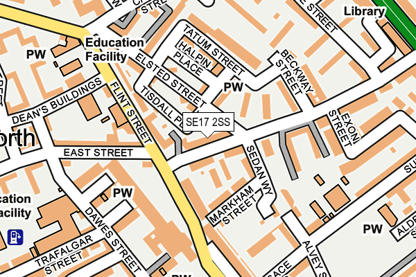 SE17 2SS map - OS OpenMap – Local (Ordnance Survey)