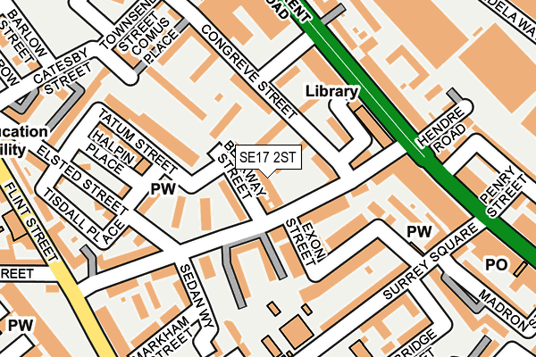 SE17 2ST map - OS OpenMap – Local (Ordnance Survey)