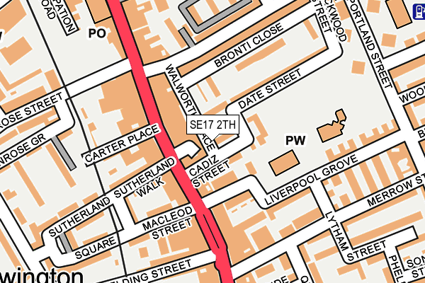 SE17 2TH map - OS OpenMap – Local (Ordnance Survey)