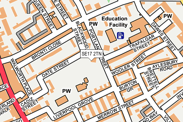 SE17 2TN map - OS OpenMap – Local (Ordnance Survey)