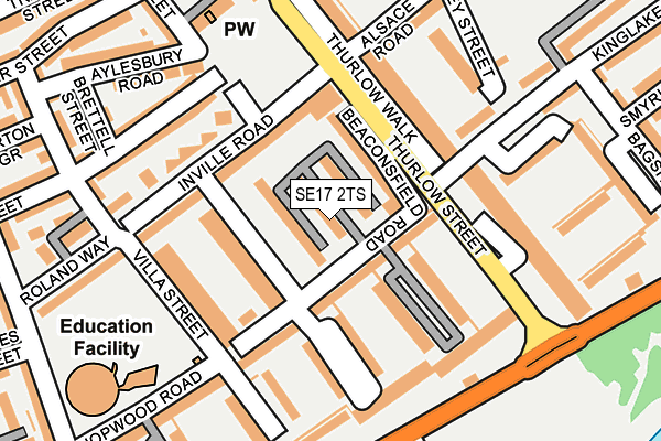 SE17 2TS map - OS OpenMap – Local (Ordnance Survey)