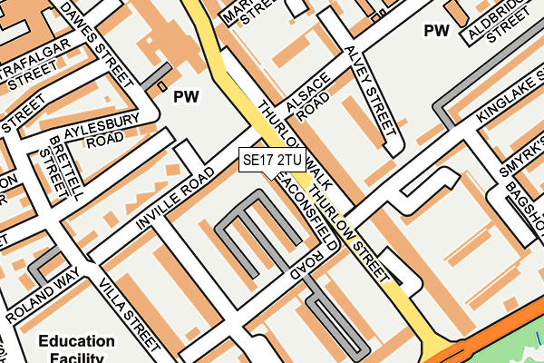 SE17 2TU map - OS OpenMap – Local (Ordnance Survey)