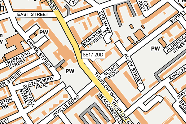 SE17 2UD map - OS OpenMap – Local (Ordnance Survey)