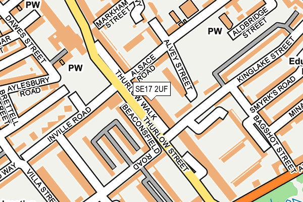 SE17 2UF map - OS OpenMap – Local (Ordnance Survey)