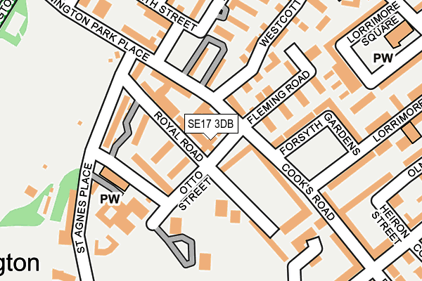SE17 3DB map - OS OpenMap – Local (Ordnance Survey)