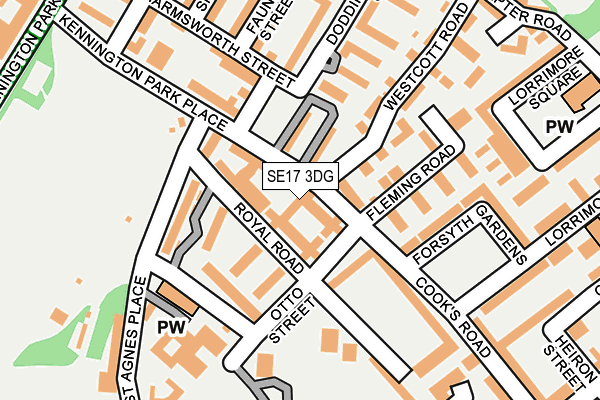 SE17 3DG map - OS OpenMap – Local (Ordnance Survey)