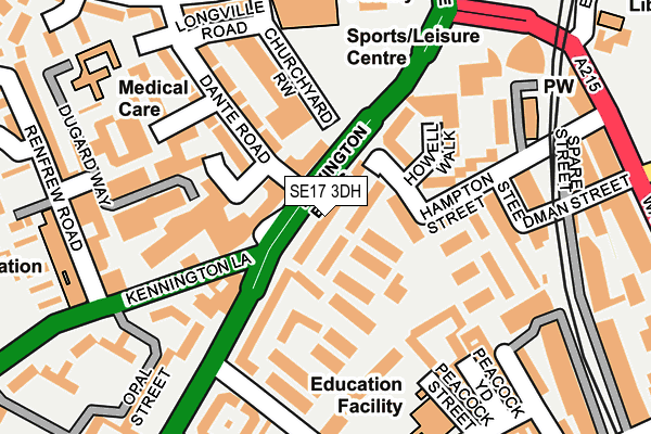 SE17 3DH map - OS OpenMap – Local (Ordnance Survey)
