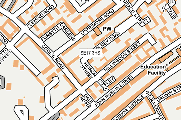 SE17 3HS map - OS OpenMap – Local (Ordnance Survey)
