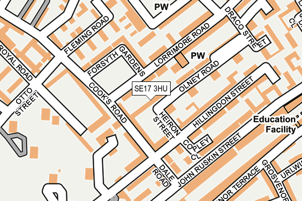 SE17 3HU map - OS OpenMap – Local (Ordnance Survey)