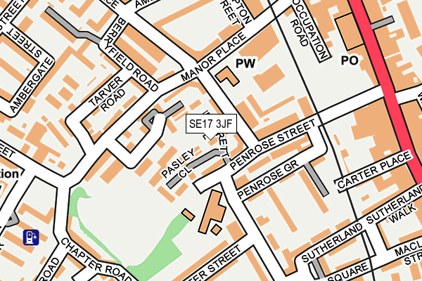 SE17 3JF map - OS OpenMap – Local (Ordnance Survey)