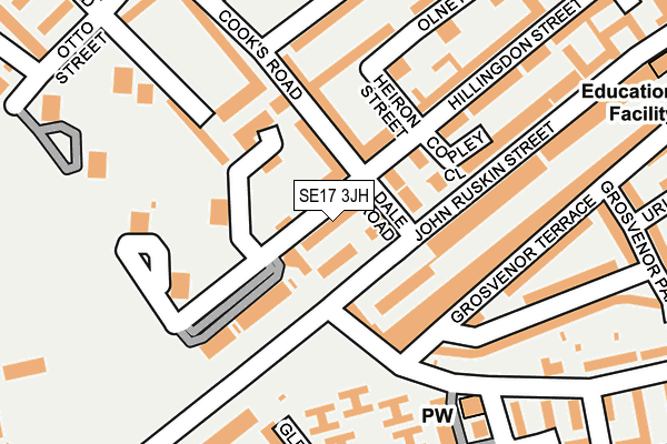SE17 3JH map - OS OpenMap – Local (Ordnance Survey)