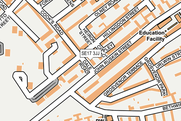 SE17 3JJ map - OS OpenMap – Local (Ordnance Survey)