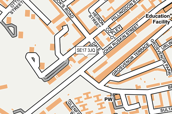 SE17 3JQ map - OS OpenMap – Local (Ordnance Survey)