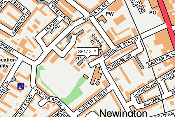 SE17 3JY map - OS OpenMap – Local (Ordnance Survey)