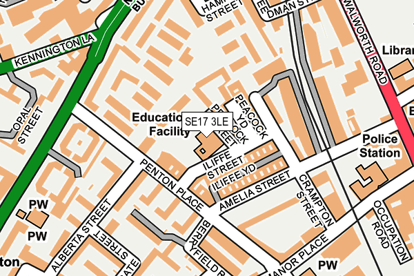 SE17 3LE map - OS OpenMap – Local (Ordnance Survey)