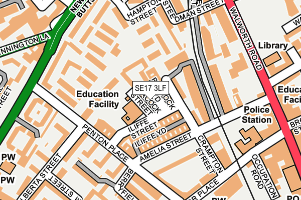 SE17 3LF map - OS OpenMap – Local (Ordnance Survey)