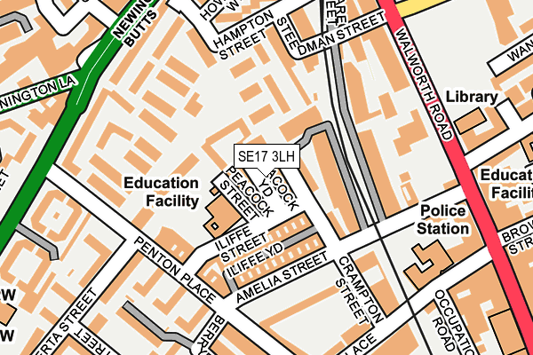 SE17 3LH map - OS OpenMap – Local (Ordnance Survey)