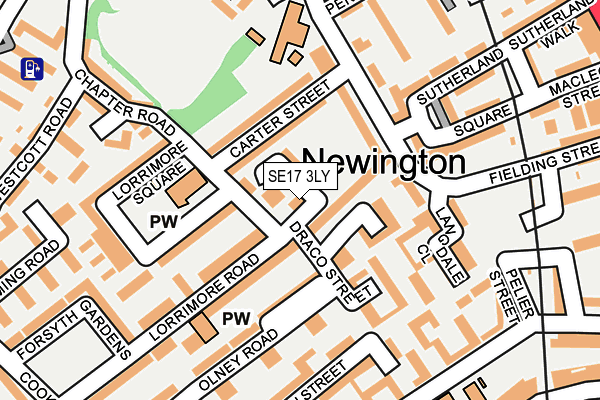 SE17 3LY map - OS OpenMap – Local (Ordnance Survey)