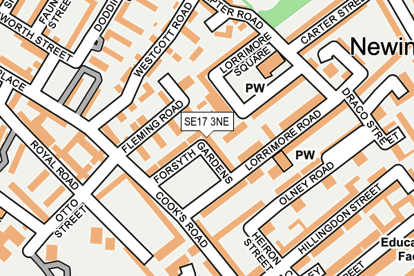 SE17 3NE map - OS OpenMap – Local (Ordnance Survey)