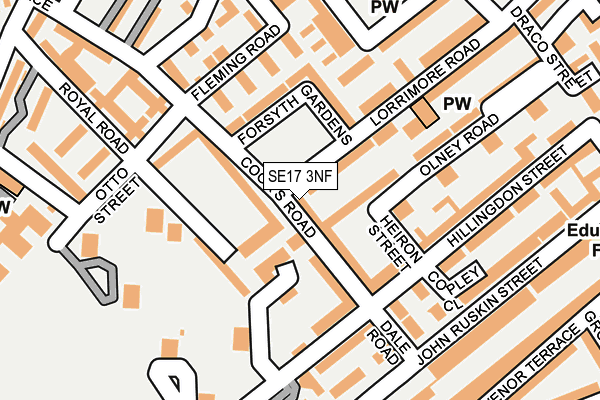 SE17 3NF map - OS OpenMap – Local (Ordnance Survey)