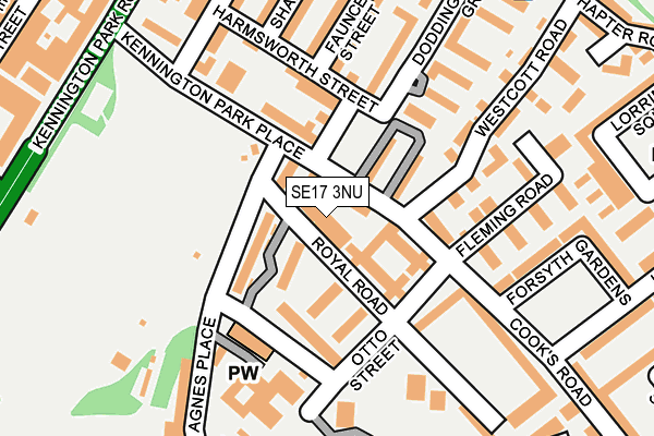 SE17 3NU map - OS OpenMap – Local (Ordnance Survey)