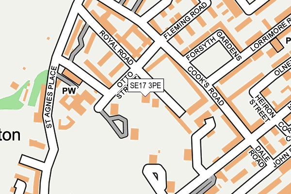 SE17 3PE map - OS OpenMap – Local (Ordnance Survey)
