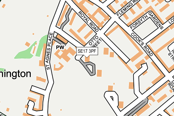 SE17 3PF map - OS OpenMap – Local (Ordnance Survey)