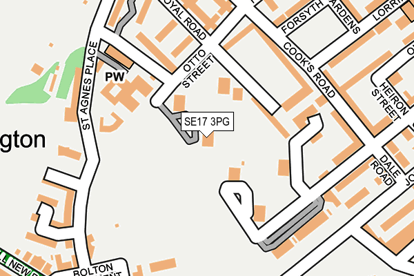 SE17 3PG map - OS OpenMap – Local (Ordnance Survey)